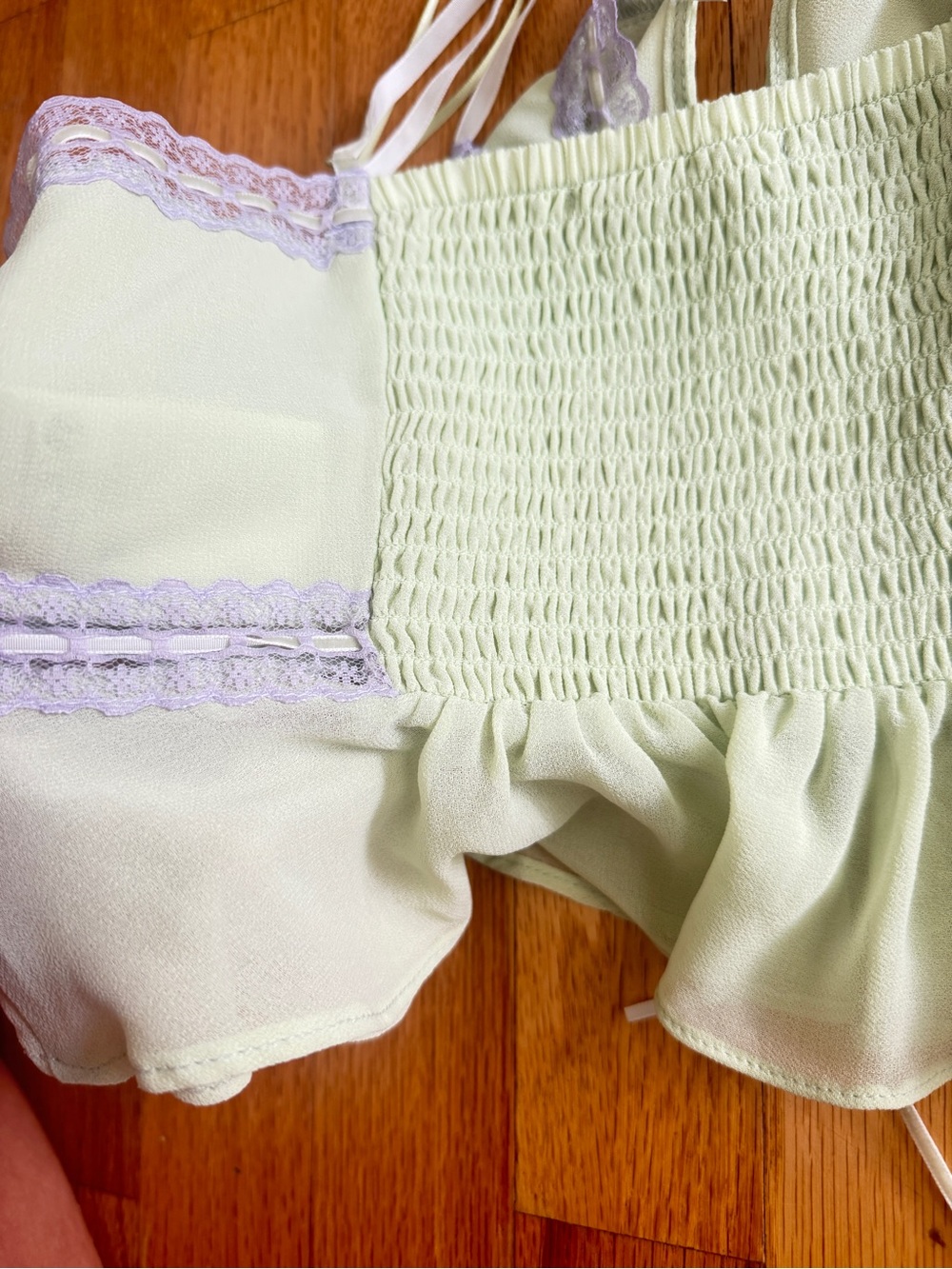 Kimchi Blue Mint Green and Lavender Lace Camisole - Picture 6 of 6